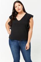 Forever21 Plus Size Crepe Ruffle-sleeve Top