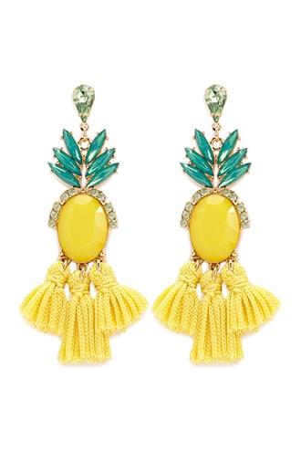 Forever21 Pineapple Tassel Drop Earrings
