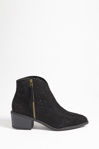 Forever21 Qupid Faux Suede Cutout Boots