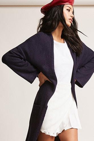 Forever21 Longline Open-front Duster Cardigan