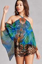 Forever21 Cheetah & Feather Print Romper
