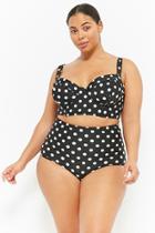 Forever21 Plus Size Unique Vintage Polka Dot High-waist Bikini Bottoms