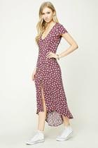 Forever21 Floral Print Lace-up Maxi Dress