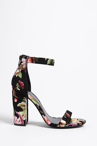 Forever21 Floral Faux Suede Heels