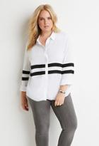 Forever21 Plus Buttoned Stripe Shirt