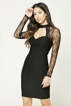 Forever21 Lace-panel Cutout Dress