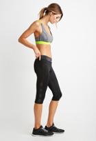 Forever21 High Tech Dot-paneled Capri Leggings