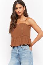 Forever21 Semi-sheer Shirred Lace Pintucked Cami