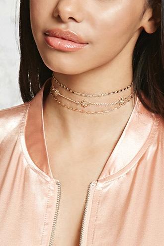 Forever21 Rhinestone Star Choker Set