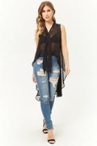 Forever21 High-low Crinkle Chiffon Top