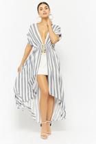 Forever21 Striped High-low Duster Cardigan