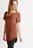 Forever21 Linen-blend Longline Tee