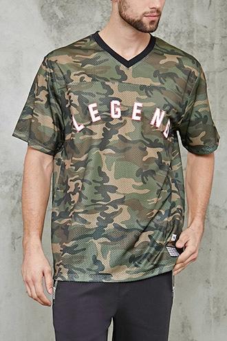 Forever21 Legend Camo Print Mesh Tee