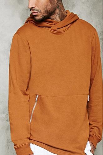 21 Men Men's  Zippered Kangaroo Pocket Hoodie