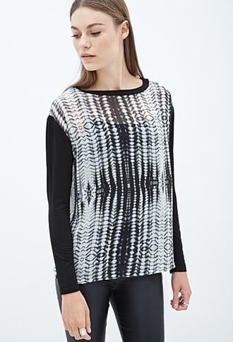 Forever21 Tie-dye Chiffon Top