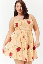 Forever21 Plus Size Smocked Floral Print Dress