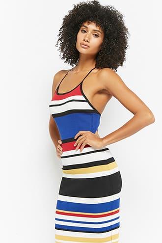 Forever21 Striped Midi Cami Dress