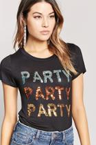 Forever21 Sequin Party Graphic Tee