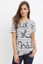 Forever21 Striped Wild Love Tee