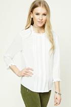 Forever21 Ruffled Mock Neck Crochet Top