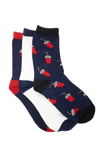 Forever21 Women's Popcorn Crew Socks - 3 Pack