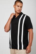 Forever21 Panel-striped Cuban Collar Shirt