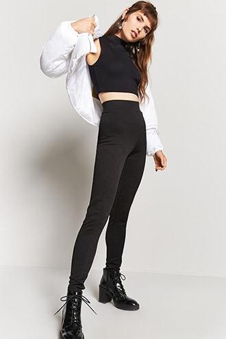 Forever21 Tonal Geo-pattern Ponte Knit Pants