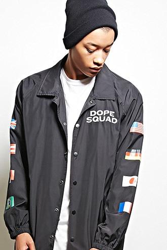 21 Men Men's  Dope Squad Graphic Coach Jacket