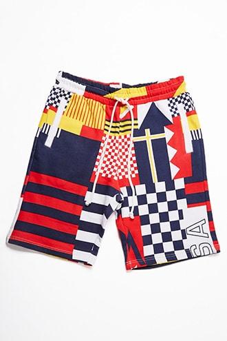 Forever21 Reason French Terry Flag Shorts