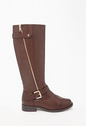 Forever21 Plus Knee-high Faux Leather Boots