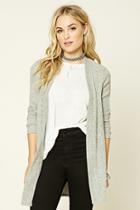 Forever21 Women's  Marled Ribbed Knit Cardigan