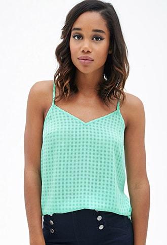Forever21 Checkered Woven Cami