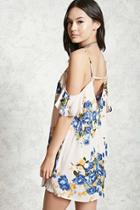 Forever21 Open-shoulder Floral Mini Dress