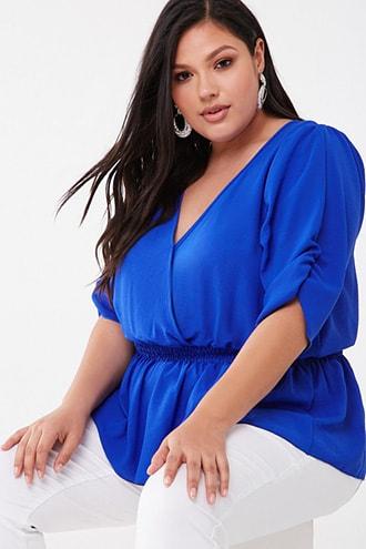 Forever21 Plus Size Surplice Smocked Top
