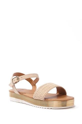 Forever21 Metallic Flatform Sandals
