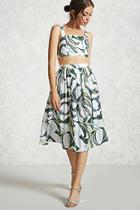 Forever21 Tropical Leaf Print Skirt