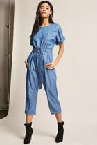 Forever21 Belted Chambray Jumpsuit