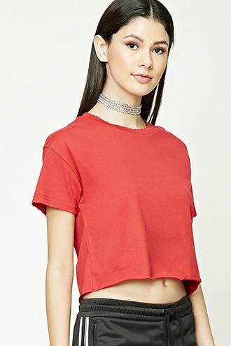 Forever21 Boxy Raw-cut Tee