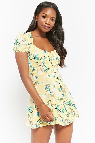 Forever21 Floral Button-front Dress