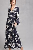 Forever21 Women's  Selfie Leslie Floral Wrap Dress