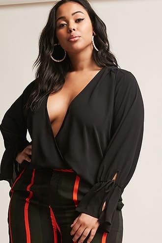Forever21 Plus Size Textured Surplice Top