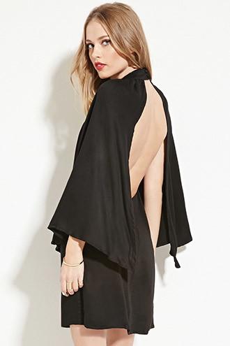 Forever21 Women's  Black Motel Rocks Cape Dress