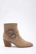 Forever21 Faux Suede Buckled Ankle Boots