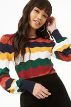 Forever21 Chevron Print Lantern-sleeve Top