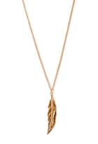 Forever21 Feather And Rhinestone Pendant Necklace