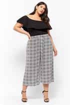 Forever21 Plus Size Belted Glen Plaid Culottes