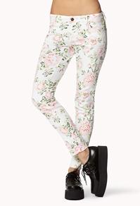 Forever21 Floral Skinny Jeans