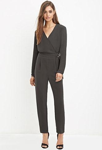 Forever21 D-ring Surplice Jumpsuit