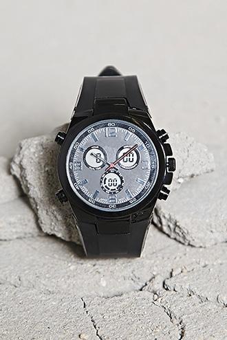 Forever21 Men Silicone-strap Matte Watch