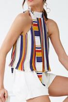 Forever21 Pleated Colorblock Halter Top